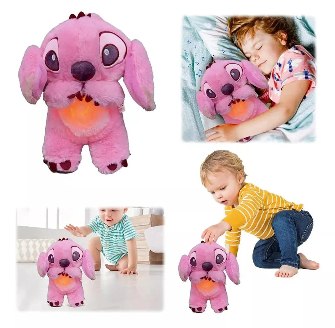 Stitch Peluche Rosado Que Respira Tranquiliza Con Luz Y Sonido Antiestrés